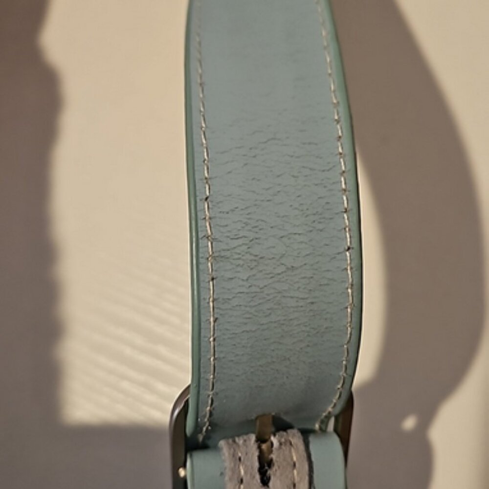 LONGABERGER BLUE SUEDE FOLD OVER DOUBLE STRAP - Picture 8 of 9